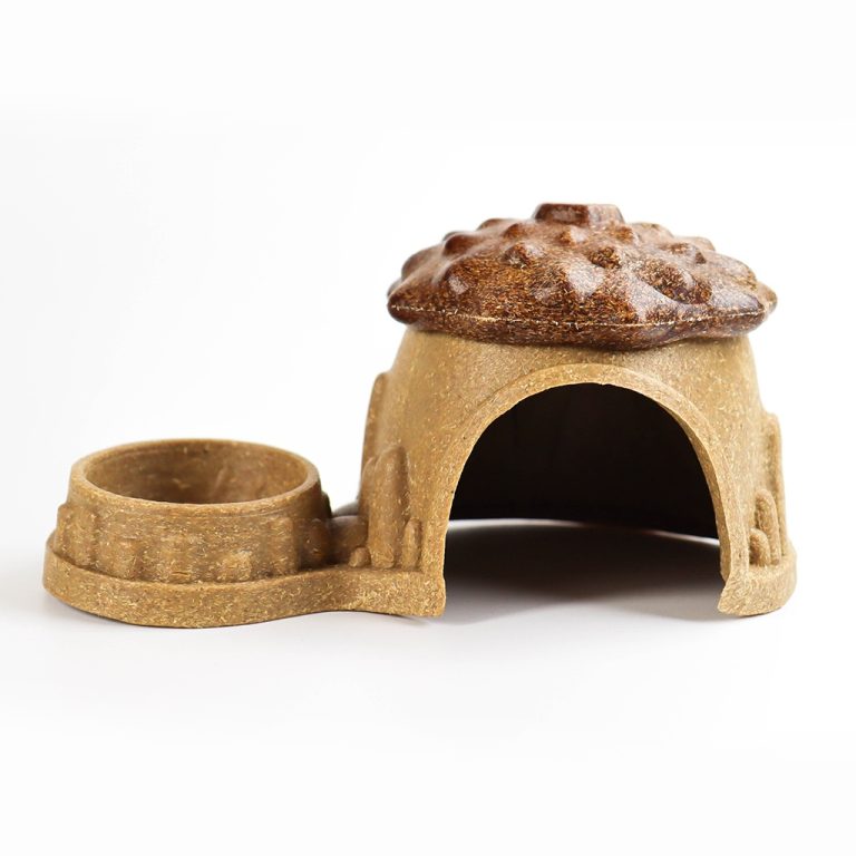 Acorn House Small Animal Hideout and Feeder Dwarf Hamster Gerbil Rat Chewable Hut Food Bowl