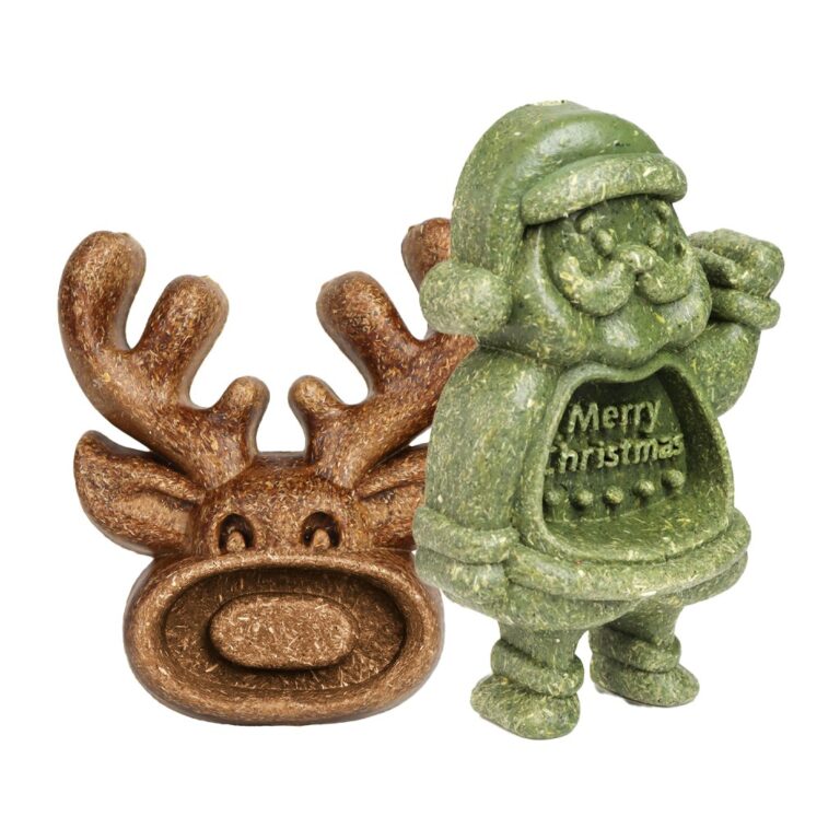 Santa and Reindeer Christmas Small Animal Toy Edible Teeth Chew