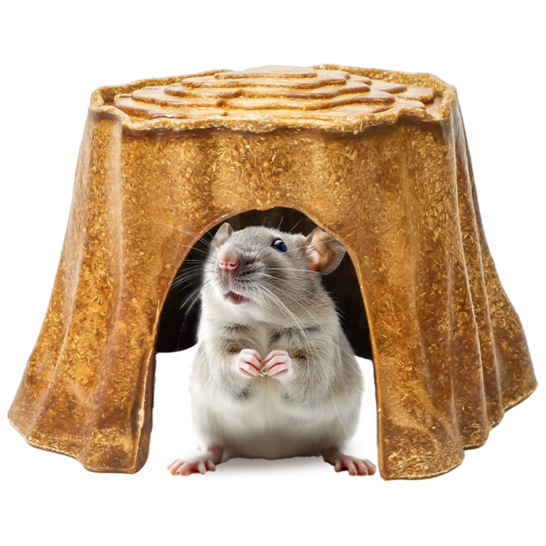 Edible Stump Hideout Dwarf Hamster Rat House Gerbil Chew Hut Tree Trunk Habitat Décor